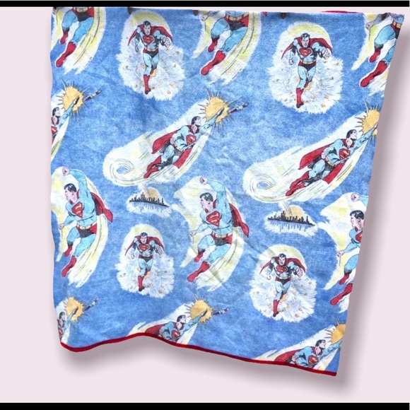 Retro Superman DC Comics Blanket Bedspread Vintage 1970’s Golden Age Superhero - Picture 2 of 11